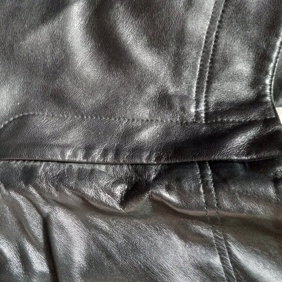 MARGARET GODFREY BLACK LEATHER WIDE LEG PANTS NWT 6